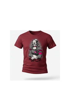 Urbantrendstore Monalisa Baskılı Günlük Oversize Pamuklu Bisikilet Ve Yuvarlak Yaka Tişört Tshirt Bordo Urbantrendstore Monalisa Baskılı Günlük Oversize Pamuklu Bisikilet Ve Yuvarlak Yaka Tişört Tshirt Bordo