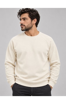 We&me Erkek Pike Kumaş Reglan Kol Bisiklet Yaka Regular Fit Sweatshirt Ekru We&me Erkek Pike Kumaş Reglan Kol Bisiklet Yaka Regular Fit Sweatshirt Ekru
