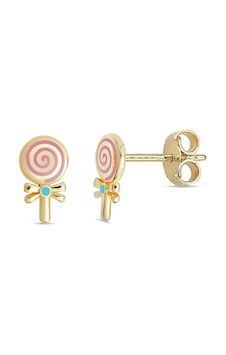 Lolipop Firuze Çocuk Altın Küpe Lolipop Firuze Çocuk Altın Küpe