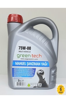 Greentech 75W-80 Multi - Vehicle Manuel Şanzıman Yağı 6 x 3 L Greentech 75W-80 Multi - Vehicle Manuel Şanzıman Yağı 6 x 3 L