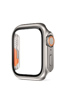 Apple Uyumlu  Watch 7 8 45 MM Ultra Görünümlü Kasa Dönüştürücü Ekran Koruyucu 25 Beyaz