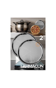 Lahmacun Pizza Pide Pişirme Tepsisi 2 Li Set Siyah Lahmacun Pizza Pide Pişirme Tepsisi 2 Li Set Siyah