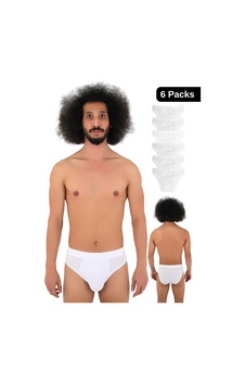 Cnt Erkek Slip Külot Boxer Bel Likralı 6'lı Premium Kutuda Beyaz Beyaz