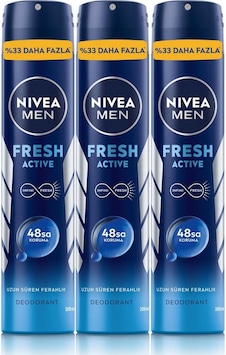 Nivea Men Fresh Active 48 Saat Erkek Sprey Deodorant 3 x 200 ML