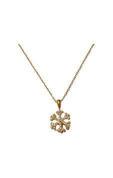 Zirkon Taşlı Kar Tanesi Kolye Gold Sarı Zirkon Taşlı Kar Tanesi Kolye Gold Sarı