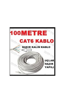 Ncpline 100 Metre Internet Kablosu Kalin Bakir Cat6 Modem Ağ Kablosu Ncpline 100 Metre Internet Kablosu Kalin Bakir Cat6 Modem Ağ Kablosu