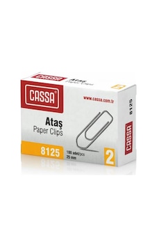 CASSA 8125 METAL ATAŞ NO: 2 25 MM 100'LÜ CASSA 8125 METAL ATAŞ NO: 2 25 MM 100'LÜ