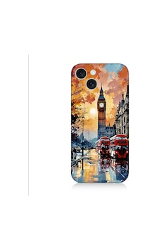 Apple Uyumlu iPhone 15 Plus Londra Sokakları Desenli Silikon Kılıf Silikon Apple Uyumlu iPhone 15 Plus Londra Sokakları Desenli Silikon Kılıf Silikon