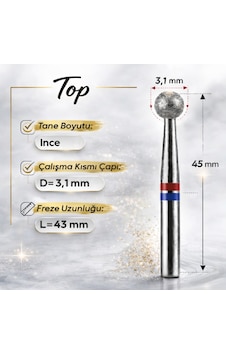 Elmas Freze Başlık Top Orta Yumuşak Kırmızı - Mavi 0,31 Mm- Adet Fiyatı Elmas Freze Başlık Top Orta Yumuşak Kırmızı - Mavi 0,31 Mm- Adet Fiyatı