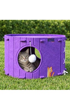 Mynx Tek Katlı Keçe Kedi Evi Mor Mynx Tek Katlı Keçe Kedi Evi Mor