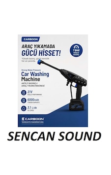 Carboon Car-8103 21v 22.000rpm 6.000 Mah Batarya Basınçlı Araç Yıkama Makinesi Oto Yıkama Makinası - Sencan Sound 22000 Carboon Car-8103 21v 22.000rpm 6.000 Mah Batarya Basınçlı Araç Yıkama Makinesi Oto Yıkama Makinası - Sencan Sound 22000