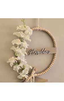 Beyaz Çiçekli Kapı Süsü Hoşgeldiniz Welcome Hediye Kapı Süsü 33 X 33 Beyaz Çiçekli Kapı Süsü Hoşgeldiniz Welcome Hediye Kapı Süsü 33 X 33