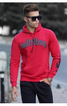 Madmext Kırmızı Baskılı Erkek Sweatshirt 5312 Kırmızı