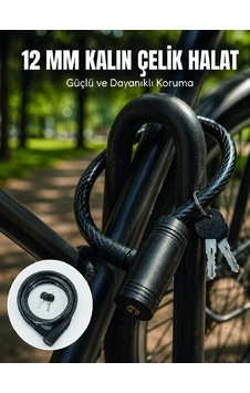 Anahtarlı Çelik Halat Kilit 12 Mm Güçlü Bisiklet Kilidi 80 Cm Pvc Kaplamalı Elektrikli Scooter Ve Motosiklet Uyuml Diğer Anahtarlı Çelik Halat Kilit 12 Mm Güçlü Bisiklet Kilidi 80 Cm Pvc Kaplamalı Elektrikli Scooter Ve Motosiklet Uyuml Diğer