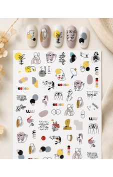Soyut Yüz Geometrik Desen Tırnak Sticker Tırnak Etiketi Nail Art Jo-900 Soyut Yüz Geometrik Desen Tırnak Sticker Tırnak Etiketi Nail Art Jo-900