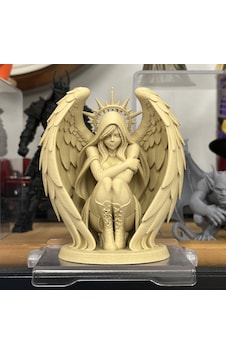 Modern Koruyucu Melek Heykeli Hediyelik Doğal Malzemeli Dekoratif Obje 14cm