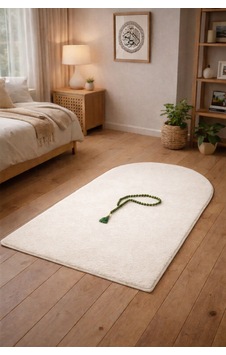 Raschel Carpet Dekoratif Yumuşak Yıkanabilir Diz Ağrıtmaz Kaymaz Taban Seccade Peluş Halı Namaz Halısı Krem Raschel Carpet Dekoratif Yumuşak Yıkanabilir Diz Ağrıtmaz Kaymaz Taban Seccade Peluş Halı Namaz Halısı Krem
