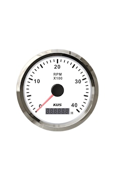 KUS Devir Göstergesi 4000 RPM Beyaz 12/24V 85 MM