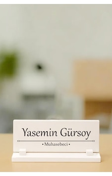 Kişiye Özel İsimli Muhasebeci Temalı Masaüstü Taş İsimlik