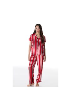 Penti Kırmızı Fiona Düğmeli Gömlek Pantolon Pijama Takımı Penti Kırmızı Fiona Düğmeli Gömlek Pantolon Pijama Takımı