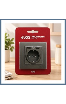 Buradabulabilirsin Çerçeveli Topraklı Priz Usb + Type-c Antrasit Bbz Buradabulabilirsin Çerçeveli Topraklı Priz Usb + Type-c Antrasit Bbz