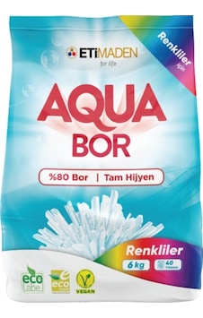 Eti Maden Aquabor % 80 Bor Renkliler için Toz Çamaşır Deterjanı 4 x 6 KG Eti Maden Aquabor % 80 Bor Renkliler için Toz Çamaşır Deterjanı 4 x 6 KG