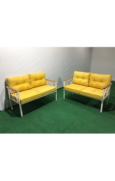 2+2balkon-bahçe-kafe-çay Seti-koltuk Takımı-oturma Grubu-ofis Koltuğu 2+2 Beyaz Profil Demir Sarı 2+2balkon-bahçe-kafe-çay Seti-koltuk Takımı-oturma Grubu-ofis Koltuğu 2+2 Beyaz Profil Demir Sarı