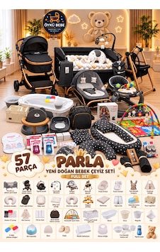 57 Parça Parla Yeni Doğan Bebek Çeyiz Seti Full Set 57 Parça Parla Yeni Doğan Bebek Çeyiz Seti Full Set