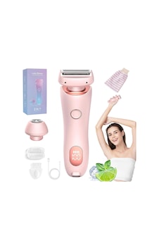 Yaz Başlangıç Seti, Tüy Çıkarıcı, Ipx7 Su Geçirmez Kablosuz Tıraş Makinesi, Yüz Bikini Bacakları İçin Led Ekranlı Kadınlara Özel Tıraş Makinesi Pembe