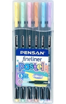 Pensan Fineliner 6 Pastel Renk 0.4Mm Uç Pensan Fineliner 6 Pastel Renk 0.4Mm Uç