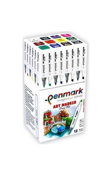 Penmark Art Marker Çift Uçlu Kalem 12 Li Set Hs-9000-12 Penmark Art Marker Çift Uçlu Kalem 12 Li Set Hs-9000-12