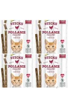Gimcat Sticks Kümes Hayvanlı Tahılsız Ödül Çubukları 4 x 20 G Gimcat Sticks Kümes Hayvanlı Tahılsız Ödül Çubukları 4 x 20 G