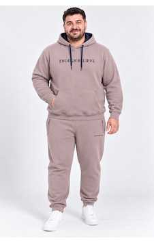Fore Sport Erkek Kapüşonlu 3 İplik Şardonlu Battal Boy Eşofman Takımı Vizon Fore Sport Erkek Kapüşonlu 3 İplik Şardonlu Battal Boy Eşofman Takımı Vizon