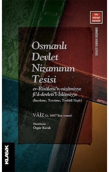 Osmanlı Devlet Nizamının Tesisi- Klasik Yayınları Osmanlı Devlet Nizamının Tesisi- Klasik Yayınları
