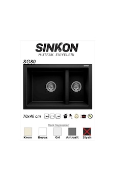 Sinkon Siyah Granit Eviye 70 x 46 / 1.5 Göz - Sg80 - Sinkon Sinkon Siyah Granit Eviye 70 x 46 / 1.5 Göz - Sg80 - Sinkon