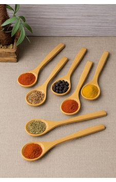 Ahşap Büyük Baharat Kaşığı Seti 6 Lı 17 Cm sarı Ahşap Büyük Baharat Kaşığı Seti 6 Lı 17 Cm sarı