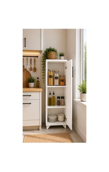 Çok Amaçlı Dolap 3 Raflı Tek Kapaklı Beyaz Düzenleyici Dolap 40x30x106 Cm Beyaz Beyaz Çok Amaçlı Dolap 3 Raflı Tek Kapaklı Beyaz Düzenleyici Dolap 40x30x106 Cm Beyaz Beyaz