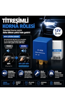 Titreyen Korna Rölesi Kesici Röle 12v 30a 5 Uçlu Korna Titretici Universal 1 Adet