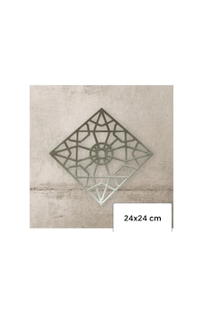 Dekoratif Mobilya Kare Süs Gümüş 24x24 Cm Karışık