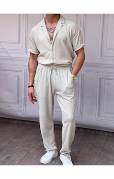 Modefendi İnce Fitil Desenli Oversize Alt Üst Takım Gri Modefendi İnce Fitil Desenli Oversize Alt Üst Takım Gri