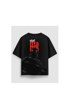 Yolo Street What Fear Baskılı Oversize Tişört Unisex %100 Pamuk Siyah1 Yolo Street What Fear Baskılı Oversize Tişört Unisex %100 Pamuk Siyah1