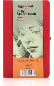 Tigertint Eskiz Defteri Sert Kapak 90gr. A5 80 Yaprak Kırmızı