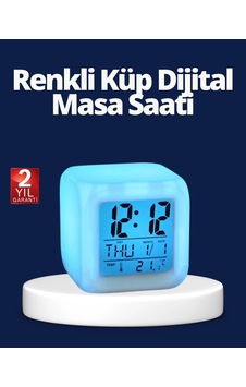Buğz Renk Değiştiren Led Alarmlı Dijital Küp Masa Saati - 4991 . Buğz Renk Değiştiren Led Alarmlı Dijital Küp Masa Saati - 4991 .