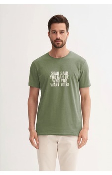 Bad Bear Bear Said Soluk Yeşil Erkek Baskılı Tişört Yeşil