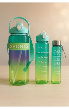 Sports Renkli Akrilik Spor 3lü Motivasyon Suluk Matara 3adet 2000ml 900ml 350ml Turkuaz Sports Renkli Akrilik Spor 3lü Motivasyon Suluk Matara 3adet 2000ml 900ml 350ml Turkuaz