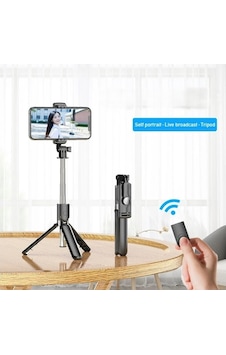 River World Selfie Çubuğu Tripod Özellikli Uzaktan Kumandalı River World Selfie Çubuğu Tripod Özellikli Uzaktan Kumandalı
