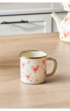 Karaca Kalp Detaylı Pink Love Emaye Kupa 350 Ml Pembe Karaca Kalp Detaylı Pink Love Emaye Kupa 350 Ml Pembe