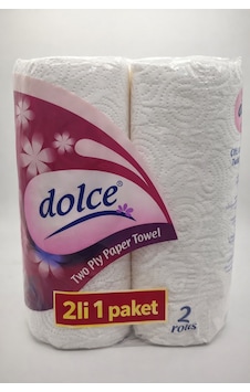 Dolce Çift Katlı Kağıt Havlu 2 Rulo 1 Paket Yüksek Emicili Çok Amaçlı Kağıt Havlu Dolce Çift Katlı Kağıt Havlu 2 Rulo 1 Paket Yüksek Emicili Çok Amaçlı Kağıt Havlu