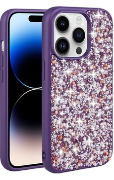 Apple Uyumlu iPhone 14 Pro Kılıf Parlak Taşlı Tasarım Stone Linea Kapak Apple Uyumlu iPhone 14 Pro Kılıf Parlak Taşlı Tasarım Stone Linea Kapak