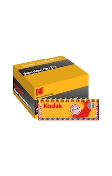Kodak K3AHZ-8+4 Super Heavy Duty Çinko Karbon Shrink AAA İnce Kalem Pil 12 x 10'lu Kodak K3AHZ-8+4 Super Heavy Duty Çinko Karbon Shrink AAA İnce Kalem Pil 12 x 10'lu